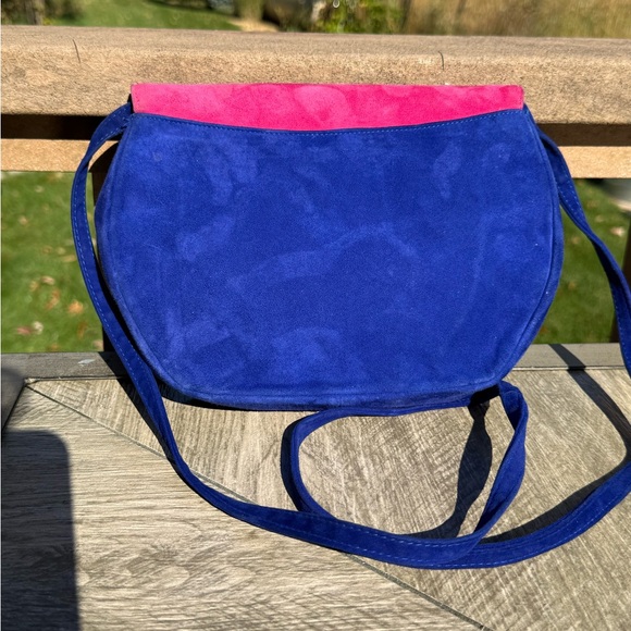 Bally Vintage Suede Colorblock
Shoulder Bag - Blue & Pink, Made in Switzerland - Picture 5 of 12